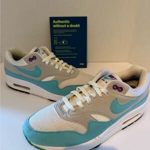 Nike Air Max 1 in White and Aqua